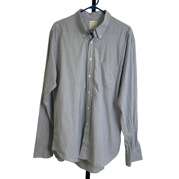 Billy Reid Long Sleeve XL Gray and White Shirt Full Cut - Picture 1 of 8